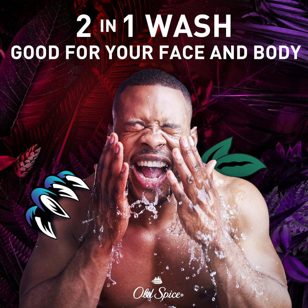 Old Spice Cleansing Body Wash for Men, 3X Defense, 24/7 Shower Fresh with Lasting Scent, 2-in-1 Body & Face Wash, NightPanther with Rich Warm Scent, 33.4 (Pack of 4)
