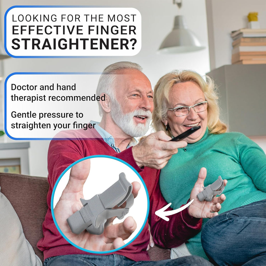 Finger Straightener | PIP Extension Orthosis/Splint For Bent Fingers, PIP Flexion Contractures | Adjustable Joint Stretcher Device | Made in USA | Purple/X-Small