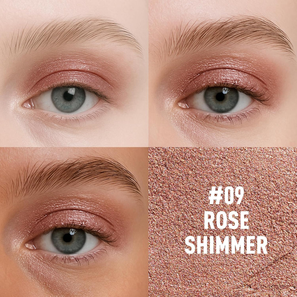 FV Cream Shimmer Eyeshadow Stick，Long Lasting & Waterproof, Multi-Use & High Pigment Eyeshadow Makeup Stick (Rose Shimmer)