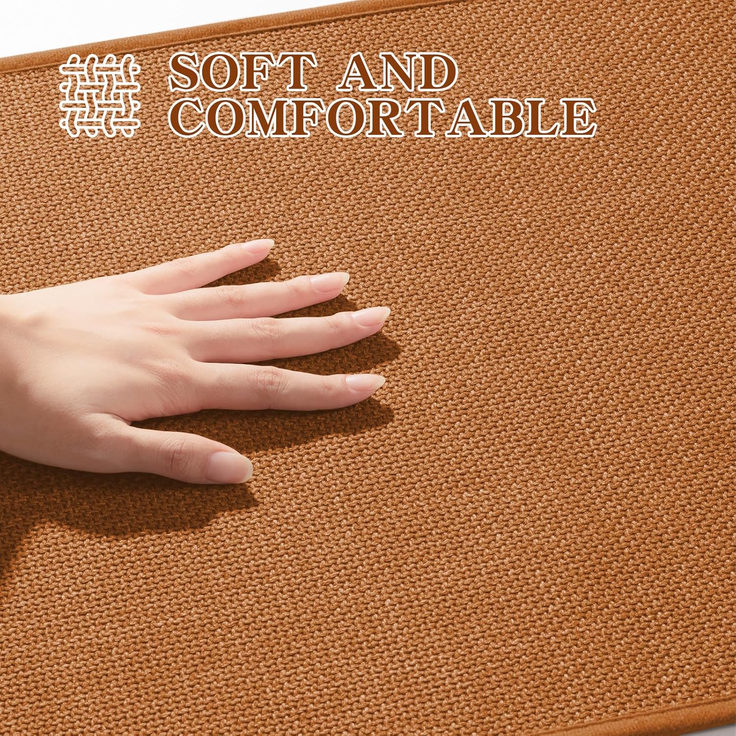 chakme Bathroom Rugs Mat 59x17, Ultra Thin Bath Rug Non Slip Runner Quick Dry Absorbent Bath Mat for Bathroom, (Orange, 59"x17")