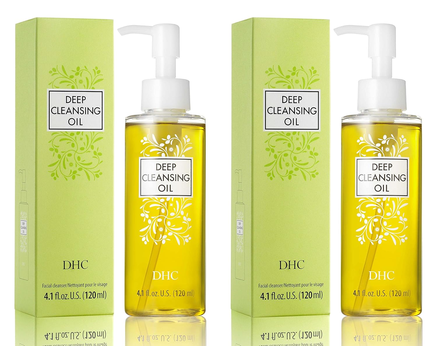 DHC Deep Cleansing Oil Medium 2 pack, Facial Cleansing Oil, Makeup Remover, Cleanses without Clogging Pores, Residue-Free, Fragrance and Colorant Free, All Skin Types, 4.1 fl. oz.