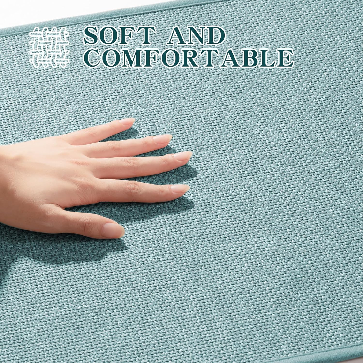 chakme Bathroom Rugs Mat 24x17, Ultra Thin Non Slip Bath Mat Small Quick Dry Absorbent Bath Mat for Bathroom Floor, (Light Blue, 24"x17")