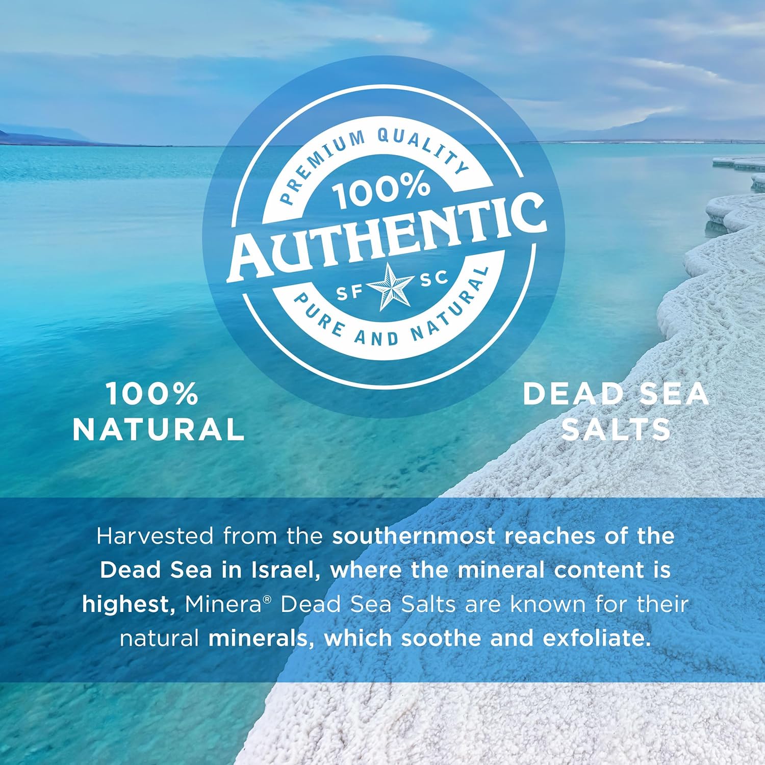 Minera Fine Grain Dead Sea Salt for Bath & Soaking – 57 lbs (3 x 19 lb Bags), Fast-Dissolving, 100% Pure & Natural, Unscented, Skin-Nourishing Bulk Sea Salt
