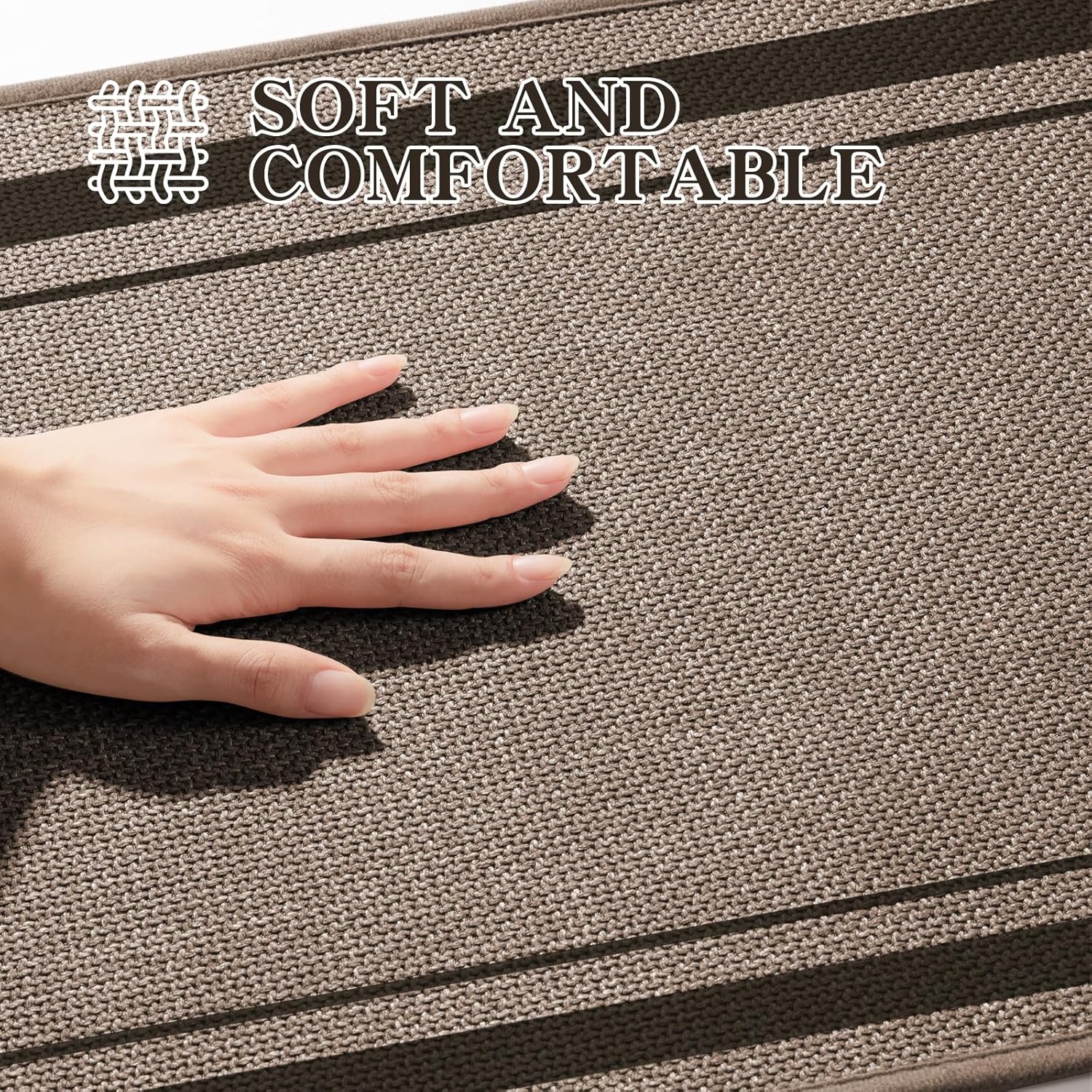 chakme Bathroom Rugs Mat 36x24, Ultra Thin Non Slip Bath Mat Large Quick Dry Absorbent Bath Mat for Bathroom Floor, (Dark Beige, 36"x24")