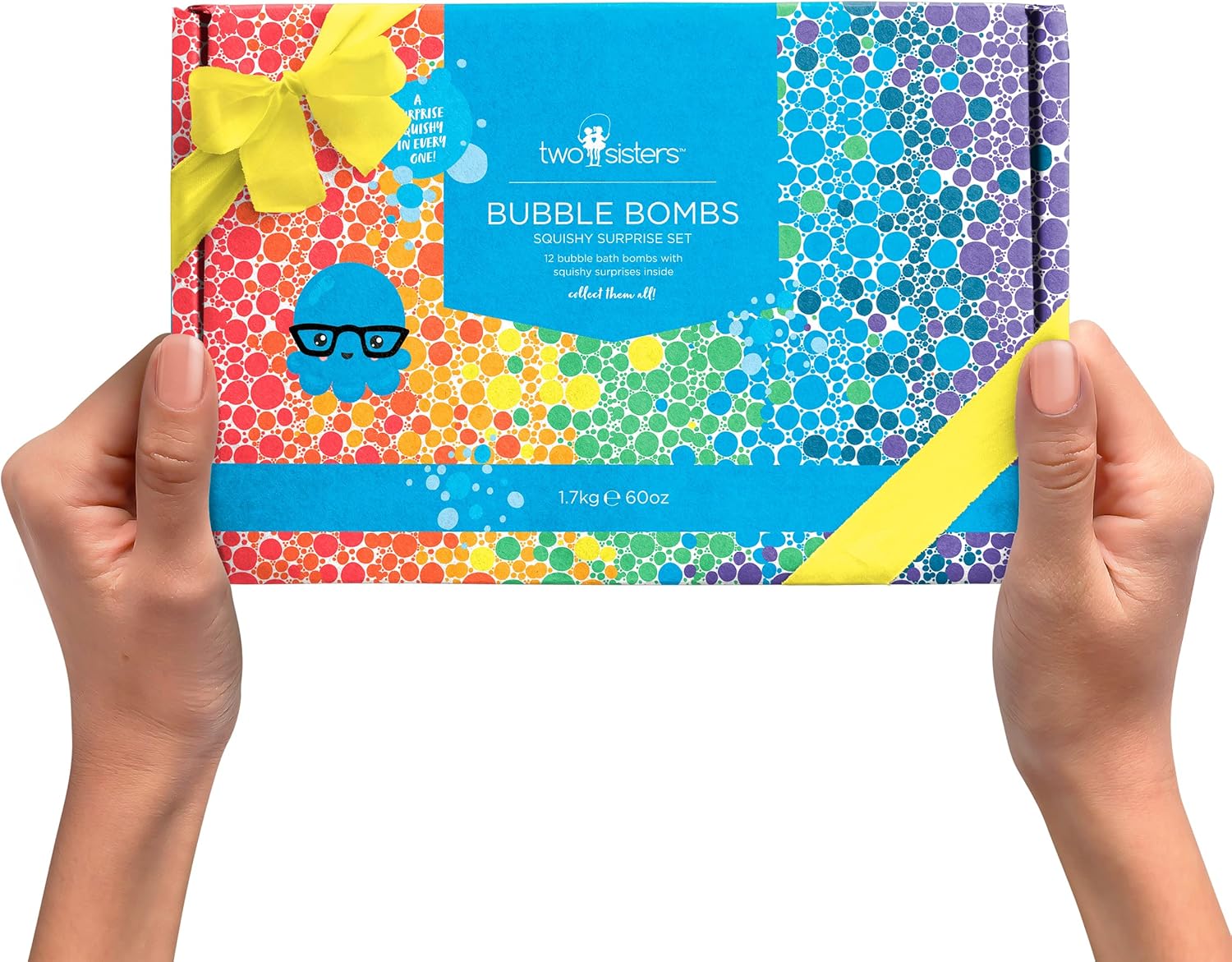 Squishy Bath Bombs for Girls & Boys with Surprise Toys Inside (6 Pack) - Large Bubble Bath Bombs & Hidden Figures, Gentle and Safe Fizzies, Made in USA, Gifts for Kids by Two Sisters