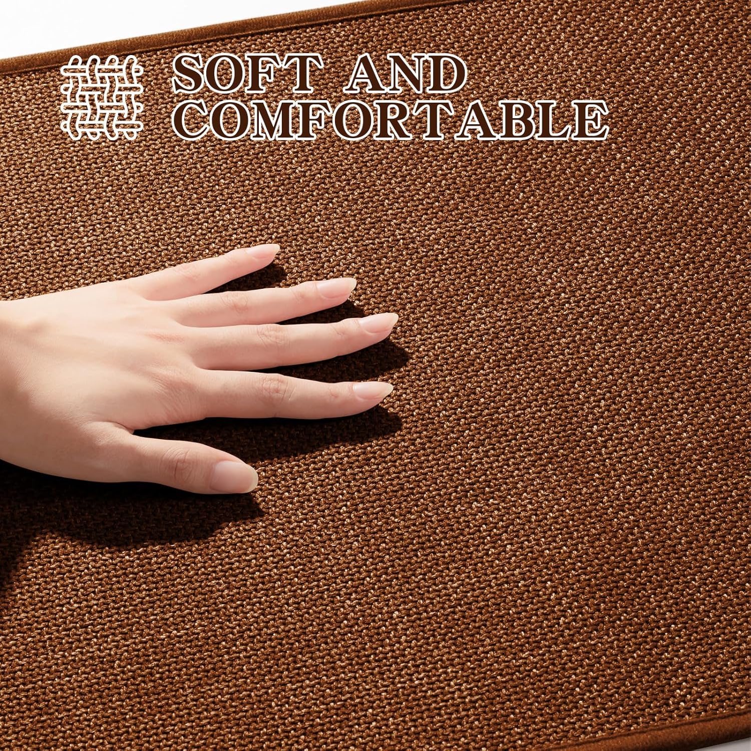 chakme Bathroom Rugs Mat 32x17, Ultra Thin Non Slip Bath Mat Quick Dry Absorbent Bath Mat for Bathroom, (Rust, 32"x17")