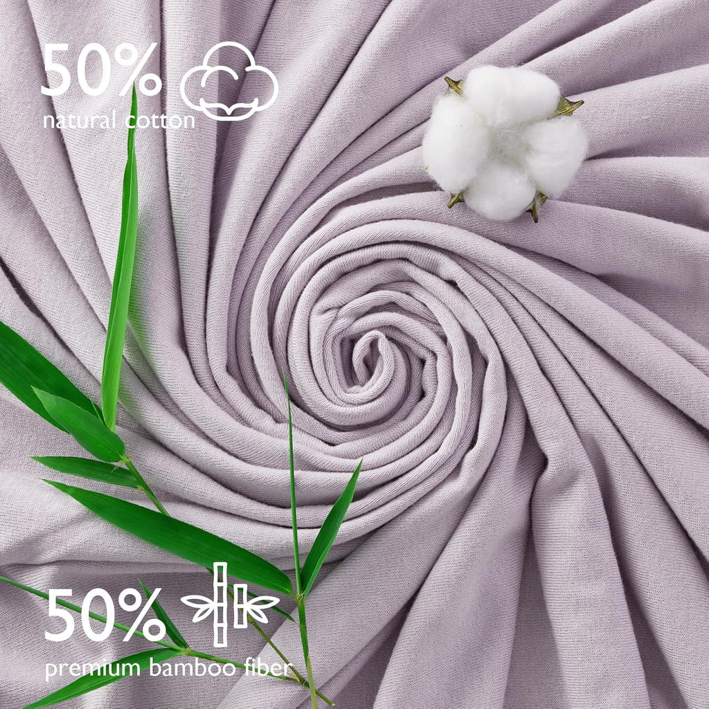 Momcozy Hooded Baby Towel, 2 Pack and Cotton Bath Towel with Hooded, Large 35 X 35 Inch, Baby Towel Set for Boy or Girl,Infant and Kid, Ink Wash Leaves