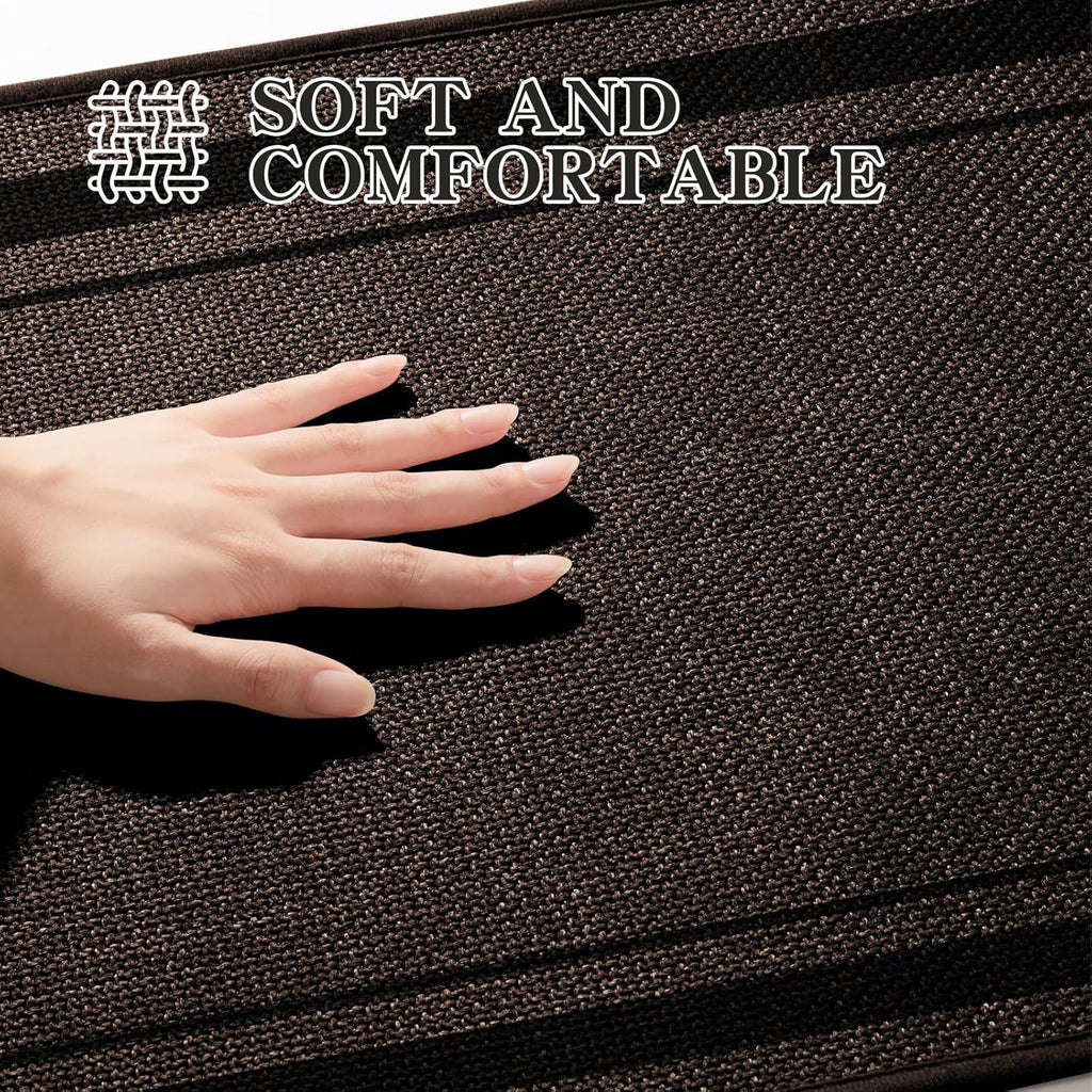 chakme Bathroom Rugs Mat 24x17, Ultra Thin Non Slip Bath Mat Small Quick Dry Absorbent Bath Mat for Bathroom Floor, (Brown, 24"x17")