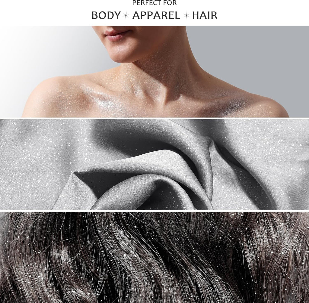 Sparkle Silver Shimmer Glitter Spray for Hair, Body & Clothes | Festival & Party Hair Spray | 100ML Eco-Friendly, Quick-Dry, Washable, Fragrance-Free with Sustainable Shine