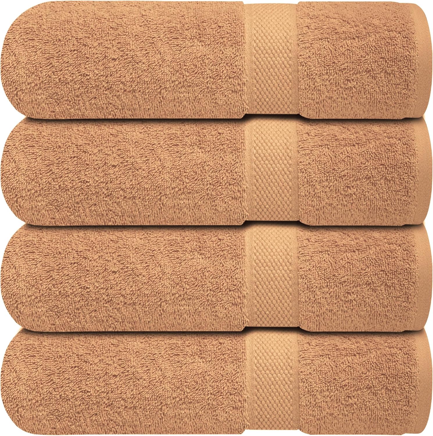 Infinitee Xclusives Luxury 100% Ring-Spun Cotton Bath Towels Set of 4 (27x54 inches) – Soft, Absorbent & Quick-Drying Towels for Bathroom, Gym, Spa & Hotel Use (Cosmic Sand, Bath Towels)