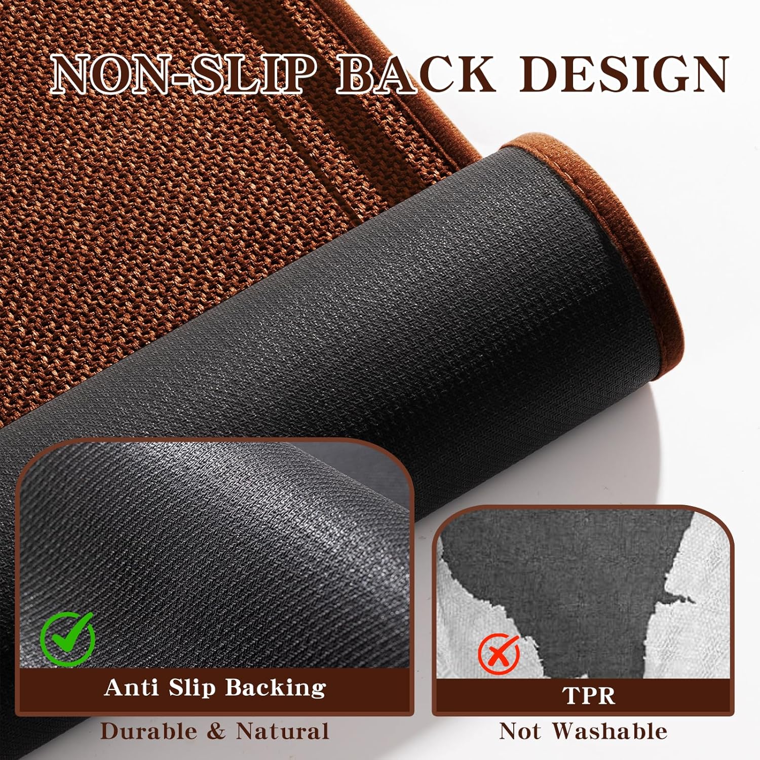 chakme Bathroom Rugs Mat 24x17, Ultra Thin Non Slip Bath Mat Small Quick Dry Absorbent Bath Mat for Bathroom Floor, (Rust, 24"x17")