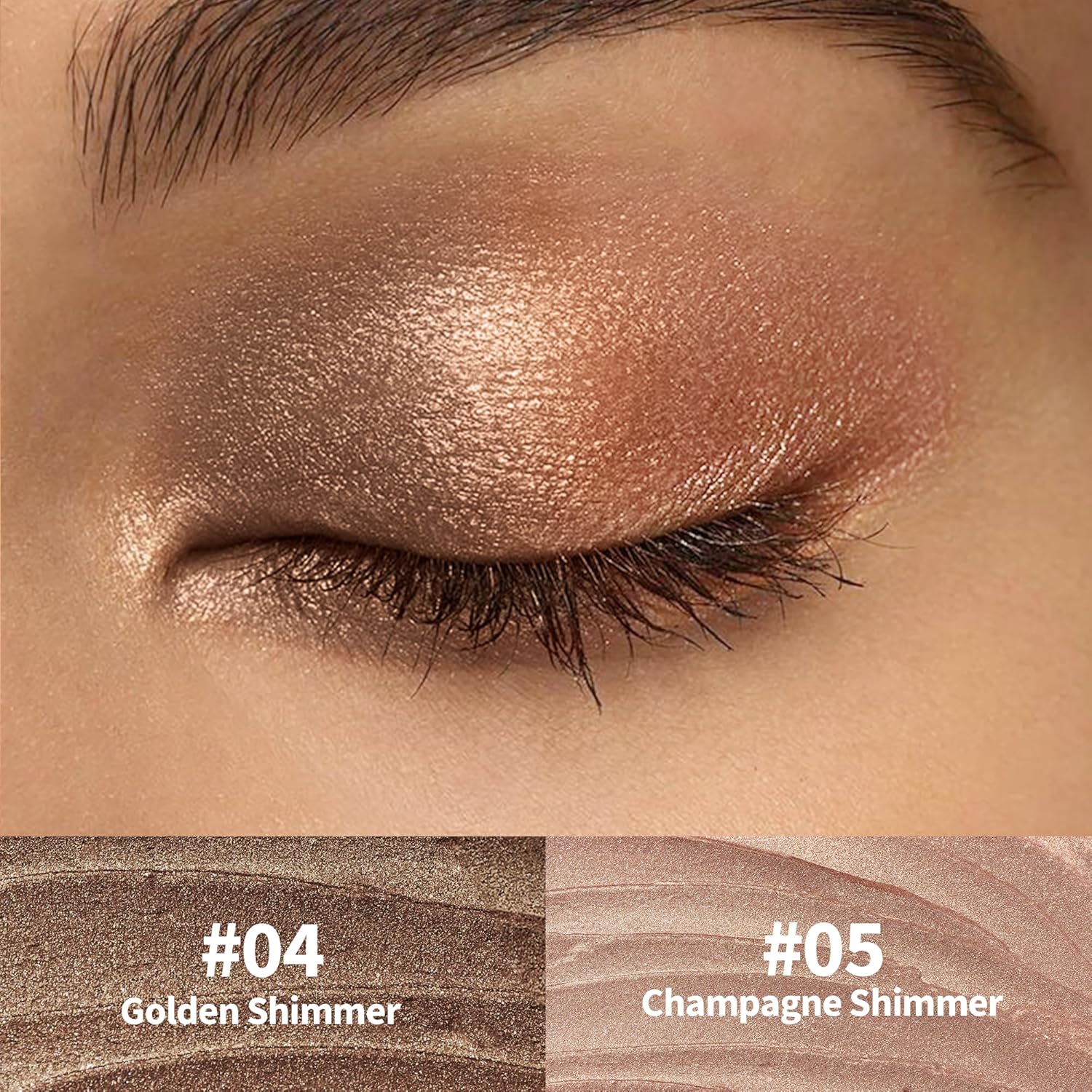 FV Waterproof Eyeshadow Stick Duo,Long-Lasting Cream Eye Shadow Makeup Sets, High Pigmented Eyeshadow Pencil with Shimmer Finish, Natural Look (Golden & Champagne)