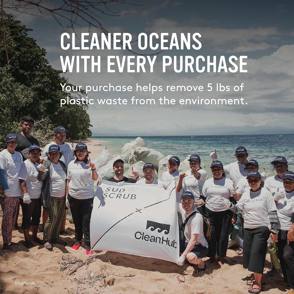 Sud Scrub® Antimicrobial Silicone Body Scrubber, Exfoliating Body Scrubber for Sensitive Skin, Eco Friendly Shower Scrubber for Body, Silicone Body Brush for Showering, Purple