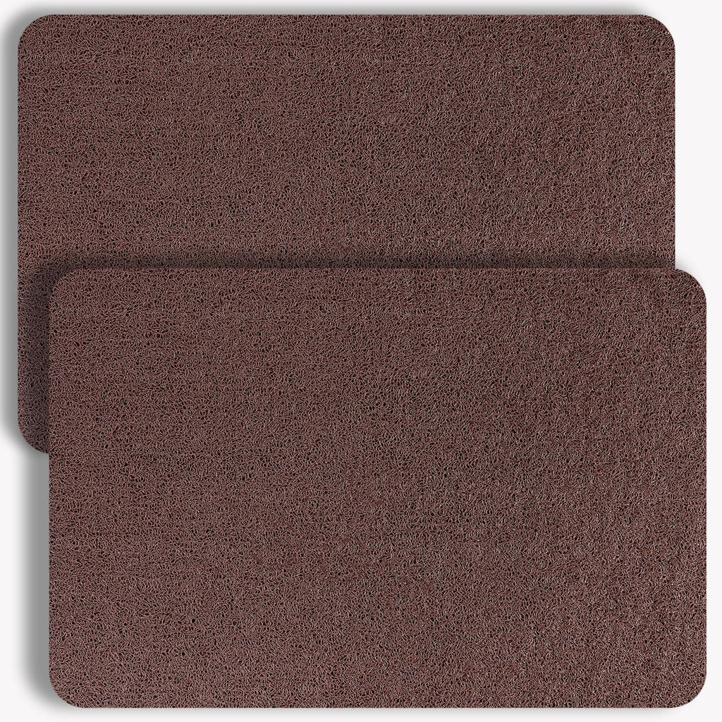 Non-Slip Bathtub Mat, 2 Pack Anti Slip Shower Mat, Fast Drying Bathtub Mats, Foot Scrubber Mat, Anti Slip Mat for Tub, Floor, Bathroom, Kitchen, Home, Hotel (Brown 24"×16"+24"×16")