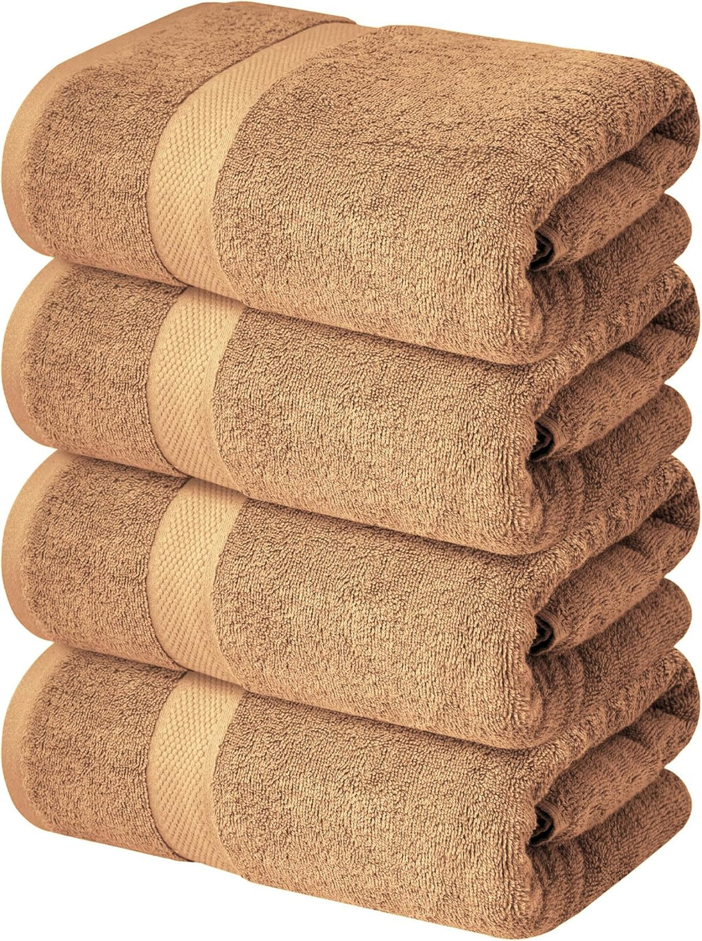 Infinitee Xclusives Luxury 100% Ring-Spun Cotton Bath Towels Set of 4 (27x54 inches) – Soft, Absorbent & Quick-Drying Towels for Bathroom, Gym, Spa & Hotel Use (Cosmic Sand, Bath Towels)